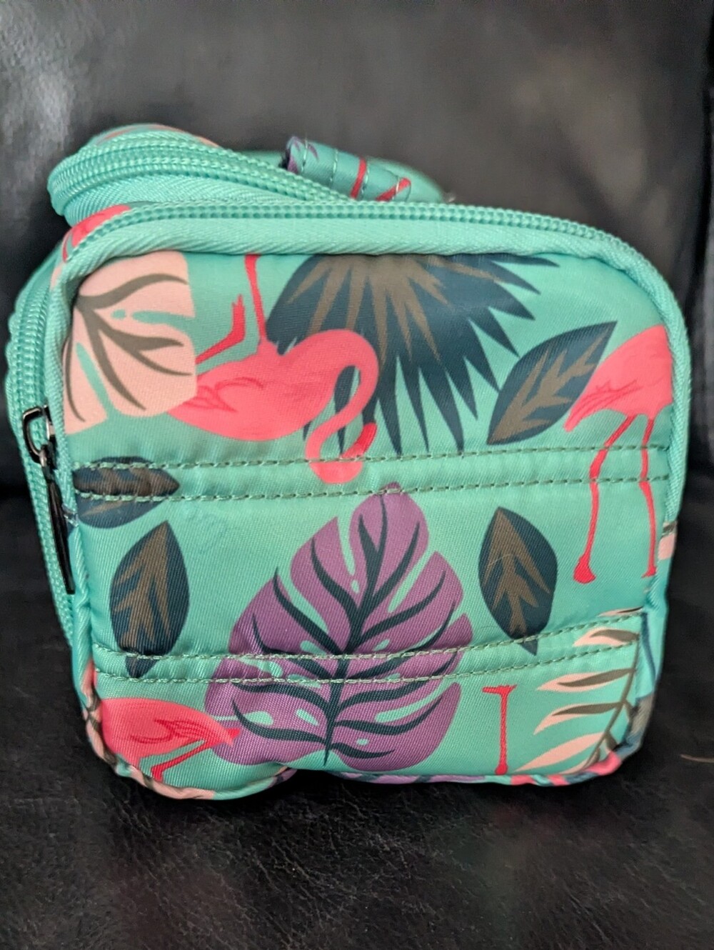 Lug Mini Trolley Makeup Cosmetic Case Bag Flamingo Palm Leaves - Picture 3 of 10